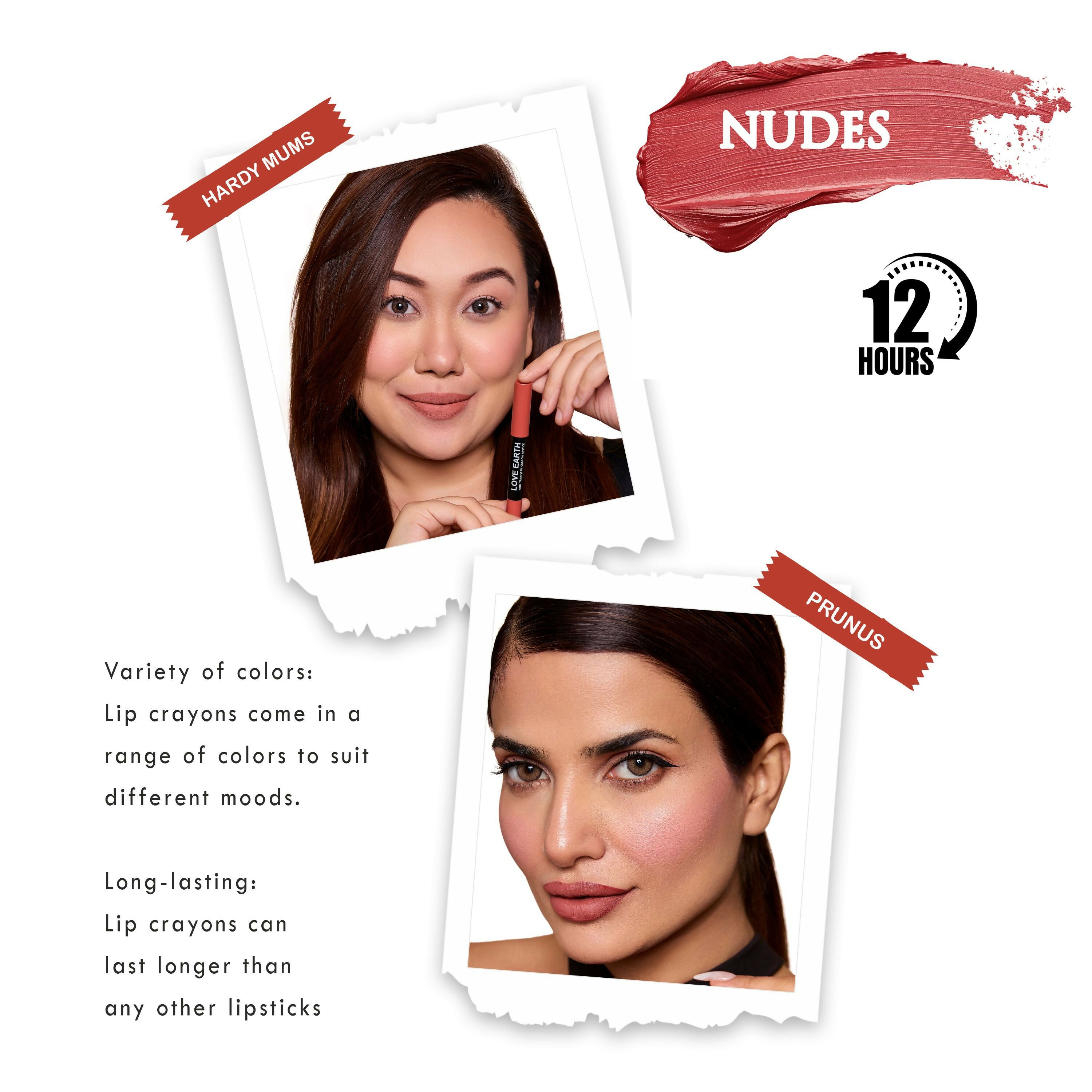 Love Earth Lip Crayon Non-Transfer Lipstick - Nudes - Distacart