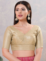 Thumbnail for Joban Fashion Women Jacquard Light-Gold Stitched Blouse - Distacart