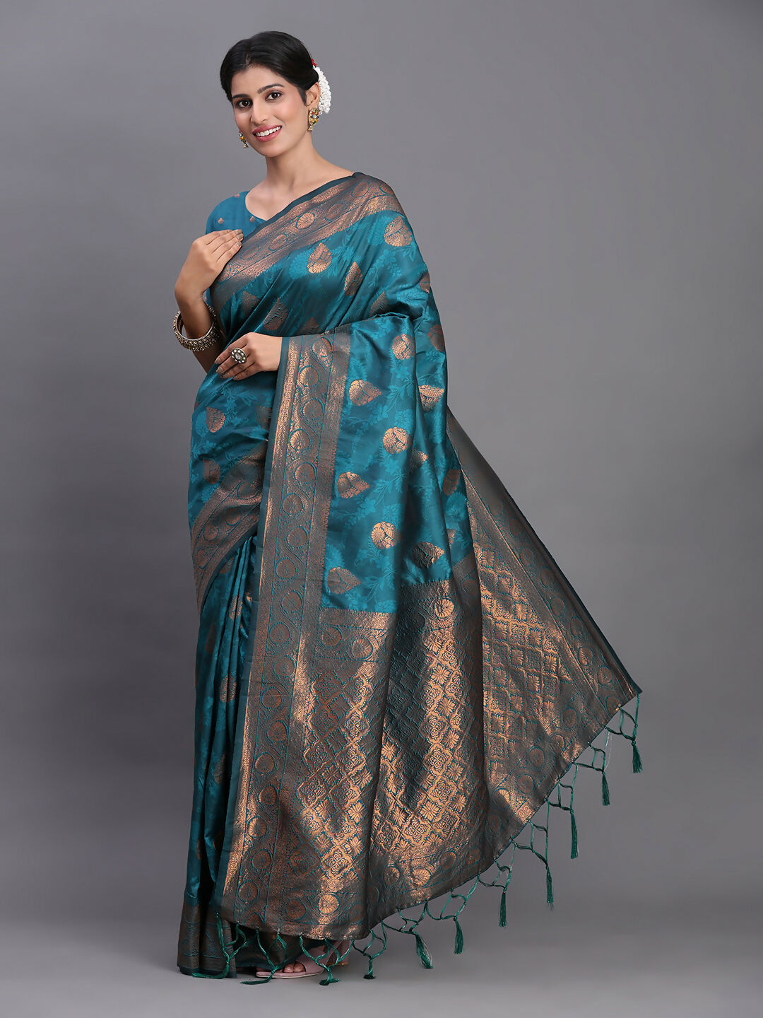 Astita Silk Teal Blue Saree