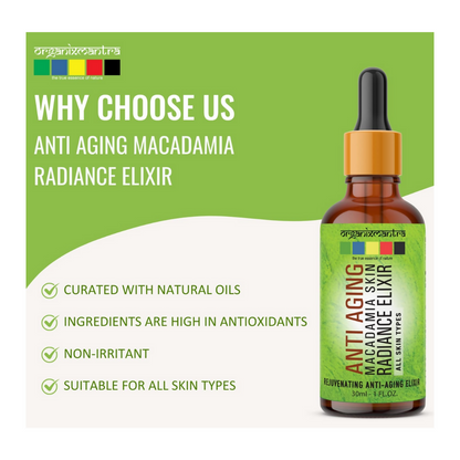 Organix Mantra Anti-Aging Macadamia Radiance Elixir Natural Face Care Serum - Distacart