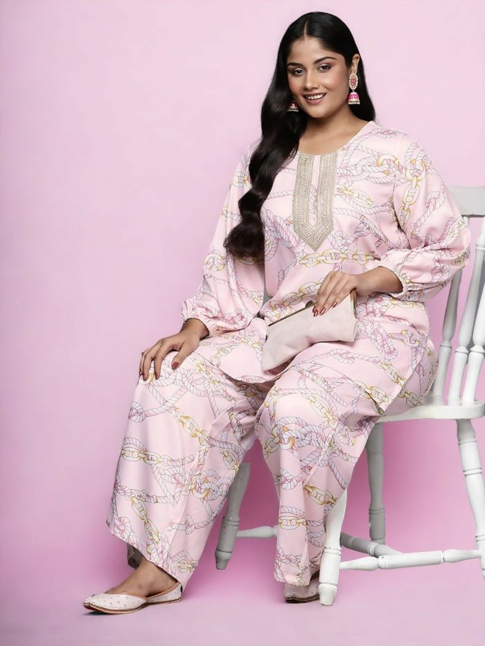 Ahalyaa Women's Traditional wear Tunic - Pink - Distacart