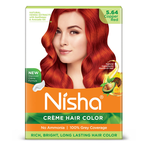 Nisha Creme Hair Color for Women - Copper Red - Distacart