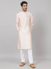 Coral Charm Traditional Embroidered Silk Kurta by Hilo Design - Distacart