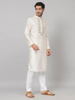 Thumbnail for Rein Multicolor Embroidered Silk Kurta by Hilo Design