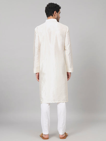 Contours Patels Embroidered Silk Kurta by Hilo Design - Distacart