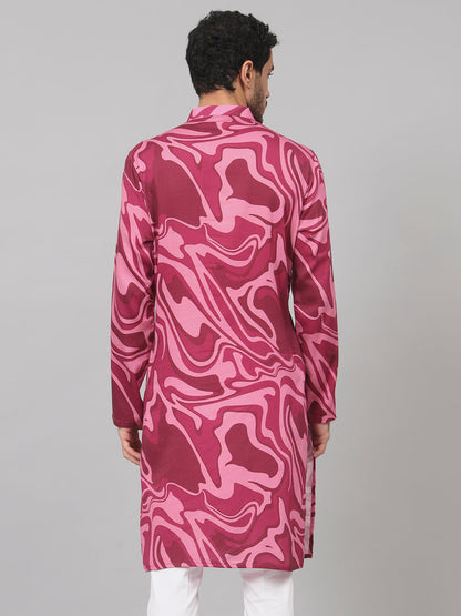 Abstract Marble Print Cotton Kurta by Hilo Design - Distacart