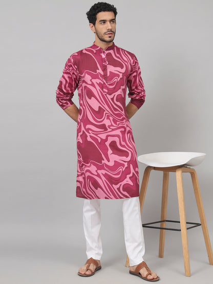 Abstract Marble Print Cotton Kurta by Hilo Design - Distacart