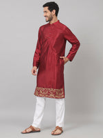 Thumbnail for Zari Embroidered Silk Kurta by Hilo Design