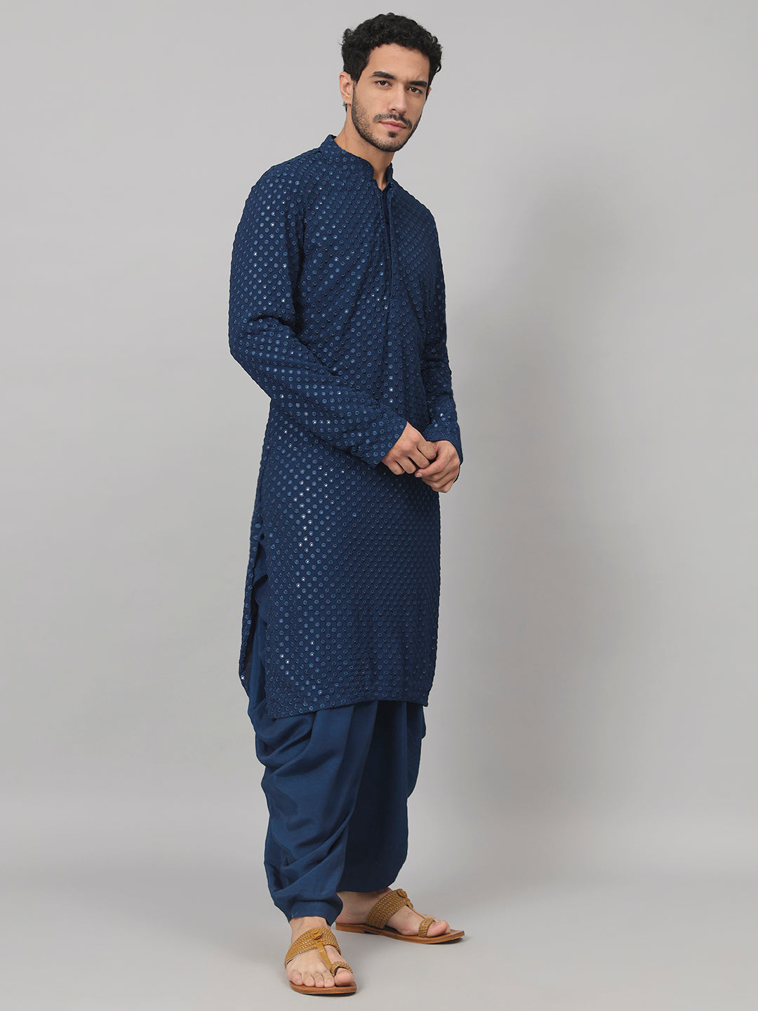 Teal Blue Mirror Kurta by Hilo Design