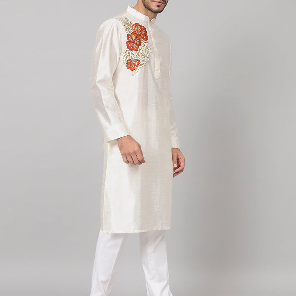 Gilded Burst Classic Silk Kurta by Hilo Design - Distacart