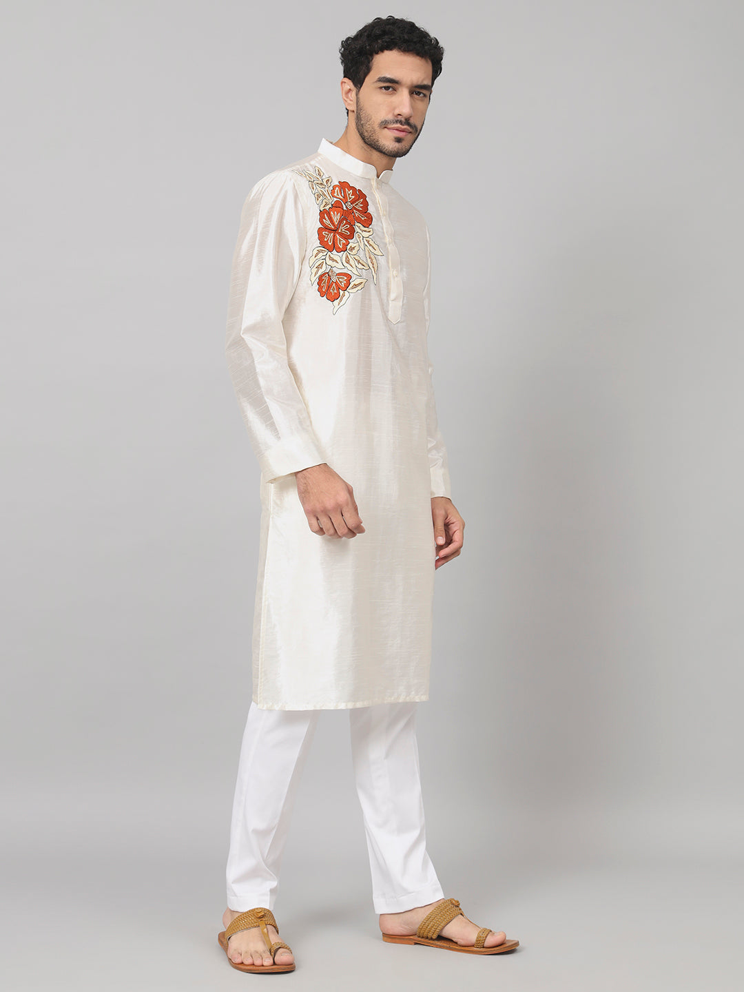Gilded Burst Classic Silk Kurta by Hilo Design - Distacart