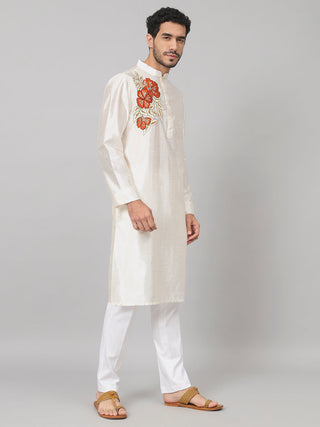 Gilded Burst Classic Silk Kurta by Hilo Design - Distacart