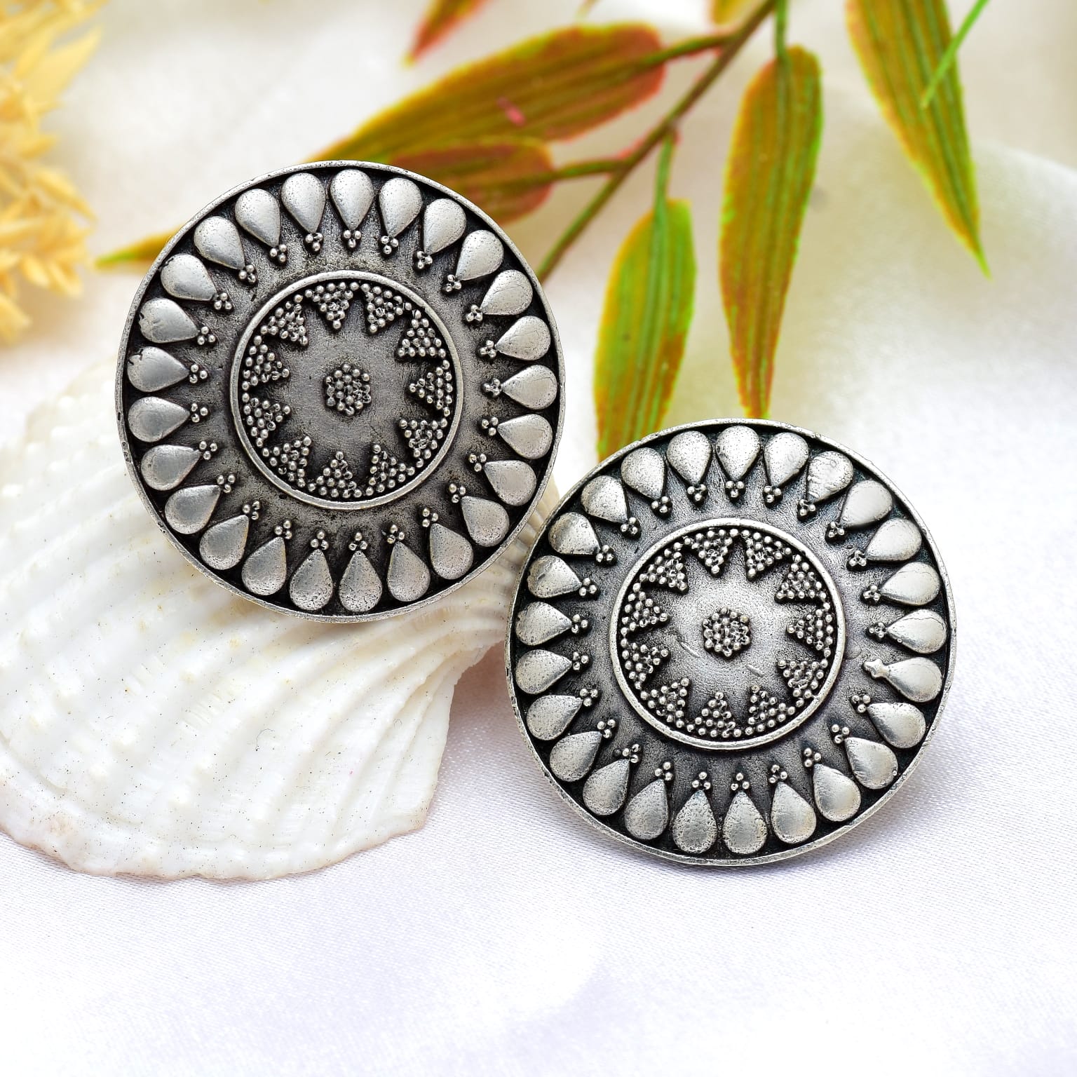 New Stylish Oxidized Gold-Polished Gold Studs Earrings for Womens by House of Ree - Distacart