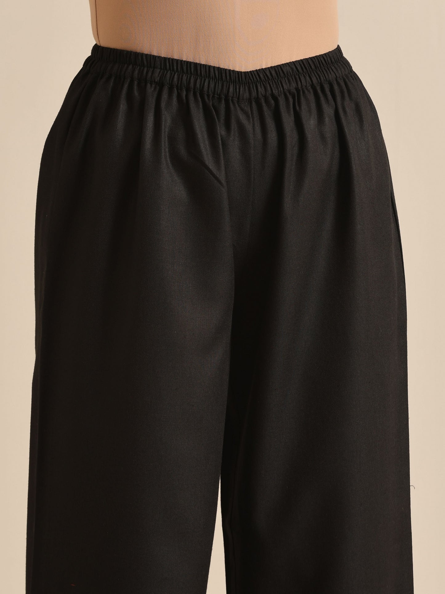 trueBrowns Black Slub Relaxed Placket Co-Ord Set - Distacart