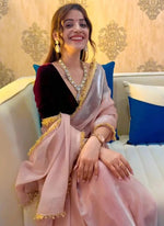 Thumbnail for Lorenvalley Fashion Pink Soft Zimmy Silk Saree With Fancy Lace - Distacart