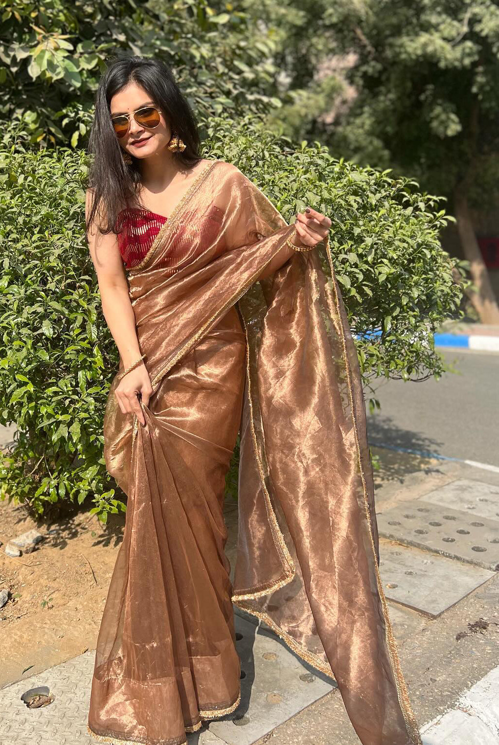 Lorenvalley Fashion Chiku Zimmy Choo Silk Fancy Lace Saree With Blouse - Distacart