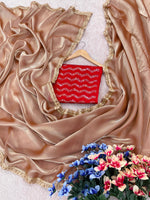 Thumbnail for Lorenvalley Fashion Chiku Zimmy Choo Silk Fancy Lace Saree With Blouse - Distacart