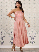 Thumbnail for Ode by House of Pataudi Floral Printed Shoulder Straps Anarkali Kurta - Distacart