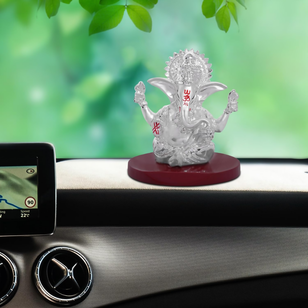DIVINITI 999 Silver Plated 4 Hand Ganesha Idol - Dista
