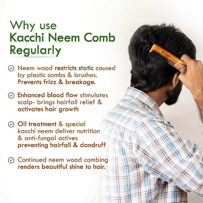 Ivory Natural Beard Kacchi Neem Wooden Comb - Natural Grooming For Beard - Distacart