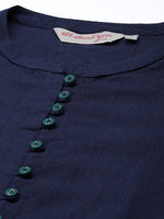 Thumbnail for All About You Women Blue & Green Pure Cotton Kurta with Trousers - Distacart