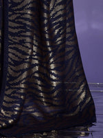 Thumbnail for Anouk Navy Blue & Silver-Toned Embellished Sequinned Pure Georgette Saree - Distacart