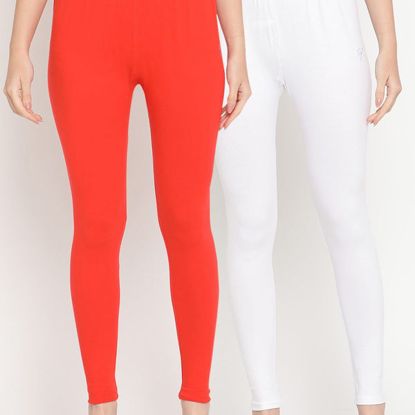 TAG 7 Women Pack Of 2 Solid Ankle-Length Leggings - Distacart