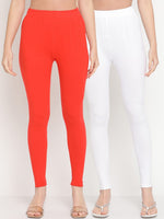 Thumbnail for TAG 7 Women Pack Of 2 Solid Ankle-Length Leggings - Distacart