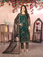 Thumbnail for Anaita Green Embroidered Net Salwar Suit - Distacart