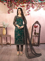 Thumbnail for Anaita Green Embroidered Net Salwar Suit - Distacart
