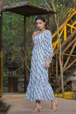Thumbnail for Juniper Women's Women Beautiful Grey Checked Tiered Dress - Distacart