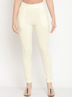 Thumbnail for TAG 7 Pack of 2 Cream-Coloured & Maroon Ankle-Length Leggings