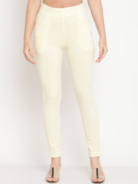 Thumbnail for TAG 7 Pack of 2 Cream-Coloured & Maroon Ankle-Length Leggings