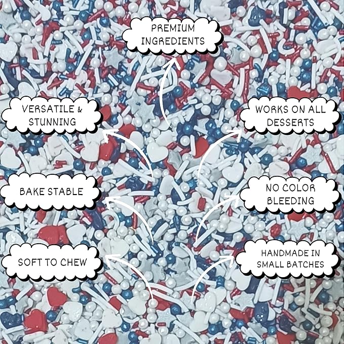 patriotic sprinkles for decoration 03 120 gm