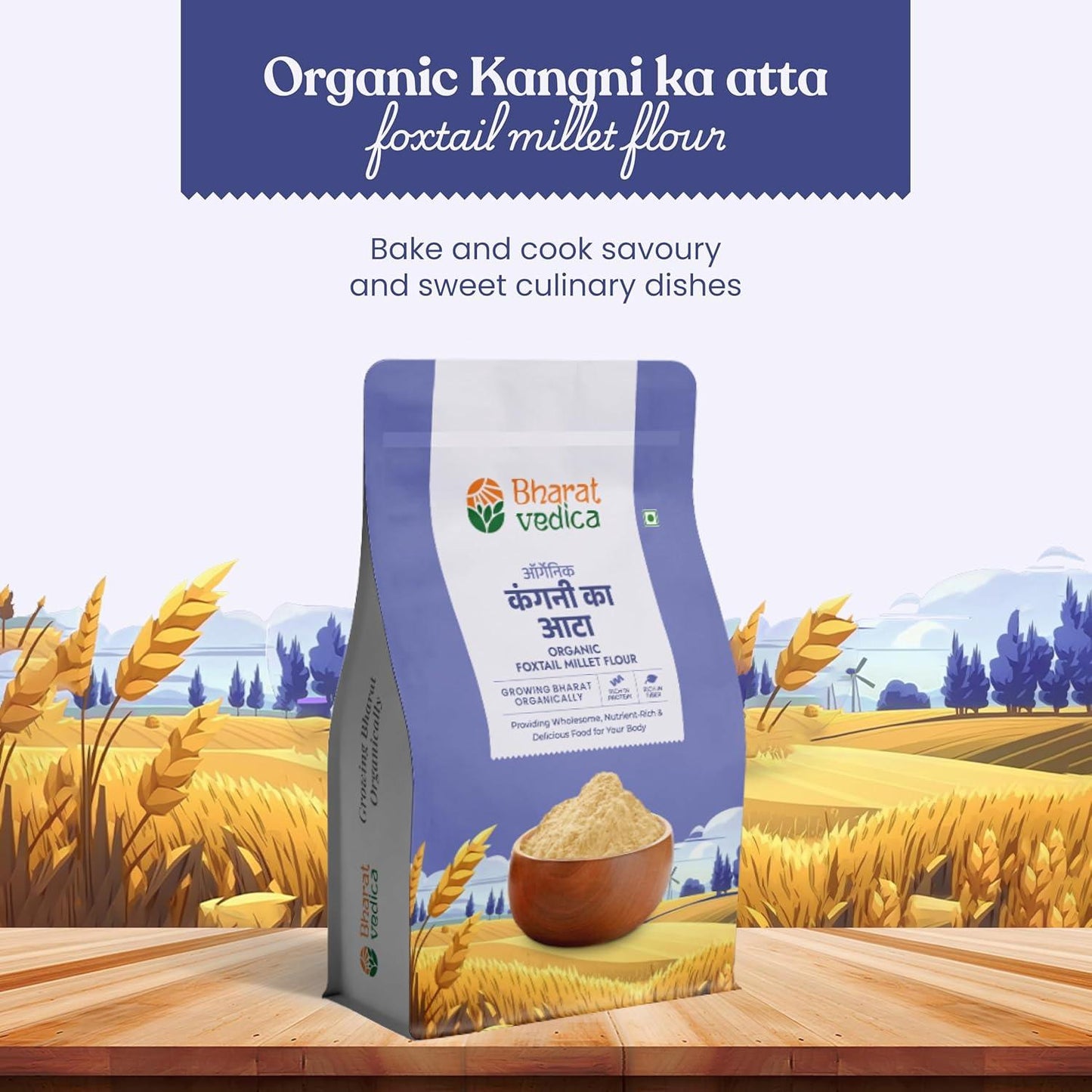 Bharat Vedica Organic Foxtail Millet Flour - Organic kangani ka Atta - Distacart