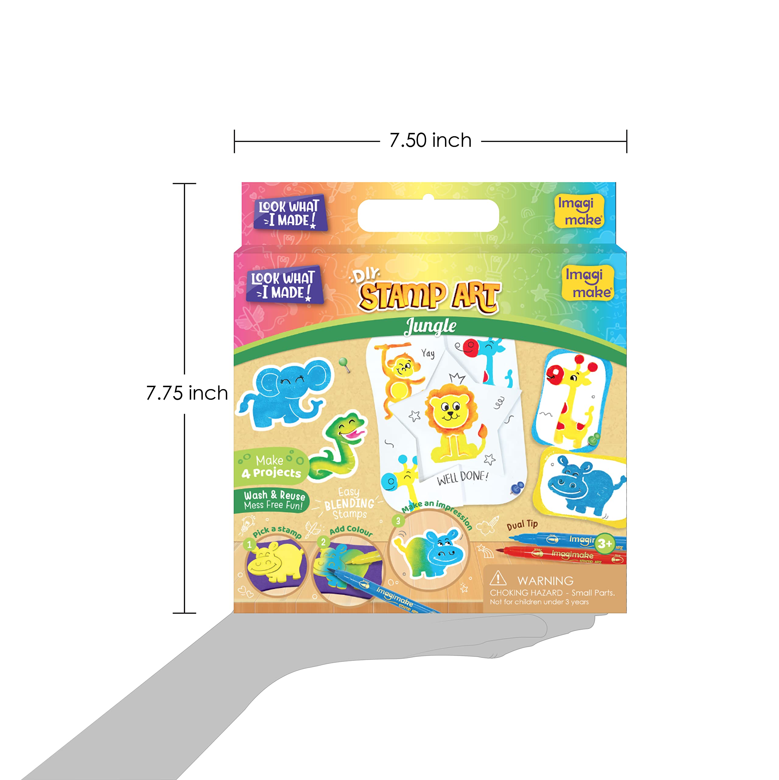 Imagimake Stamp Art Jungle | Easter Crafts for Kids Ages 3-5 | Easter Basket Stuffers for Toddler | Easter Toys | Easter Gifts for Toddlers | Easter Gifts for Girls & Boys 3, 4, 5, 6, 7, 8 Years