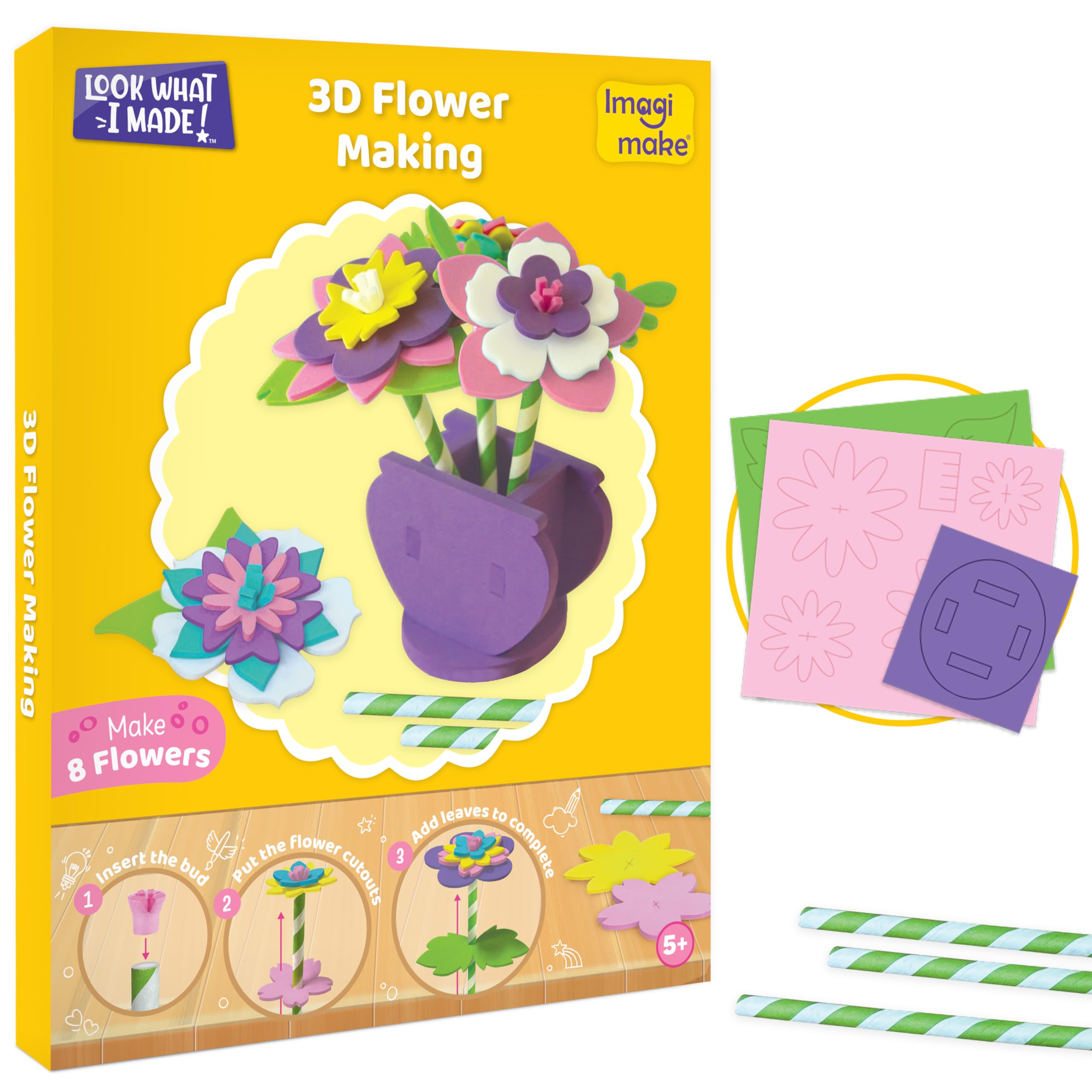 Imagimake Craft Kit - Arts and Crafts for Kids Ages 5+ - Air Dry Clay, Paper Quilling, Stamp Art - 3-in-1 Arts and Crafts Kit - Gifts for 5, 6, 7, 8 Year Olds
