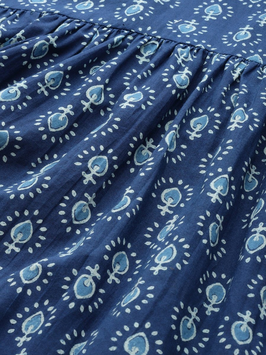 Anouk Women Navy Blue Printed Kurta with Palazzos - Distacart