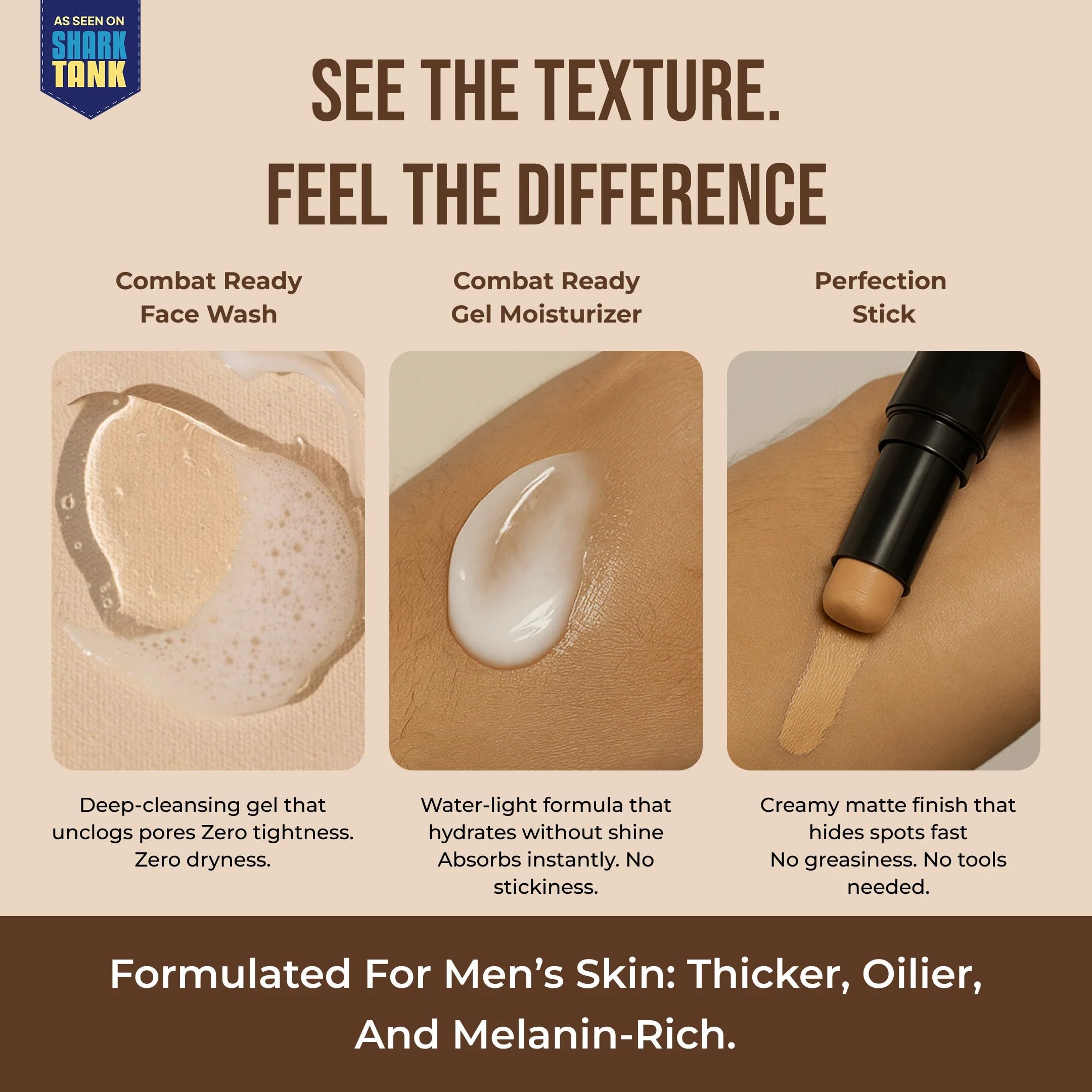Yaan Man Combat Ready Pack | Contains Face Wash, Gel Moisturizer, Perfection Stick for Men| For all skin types (Light Shade)