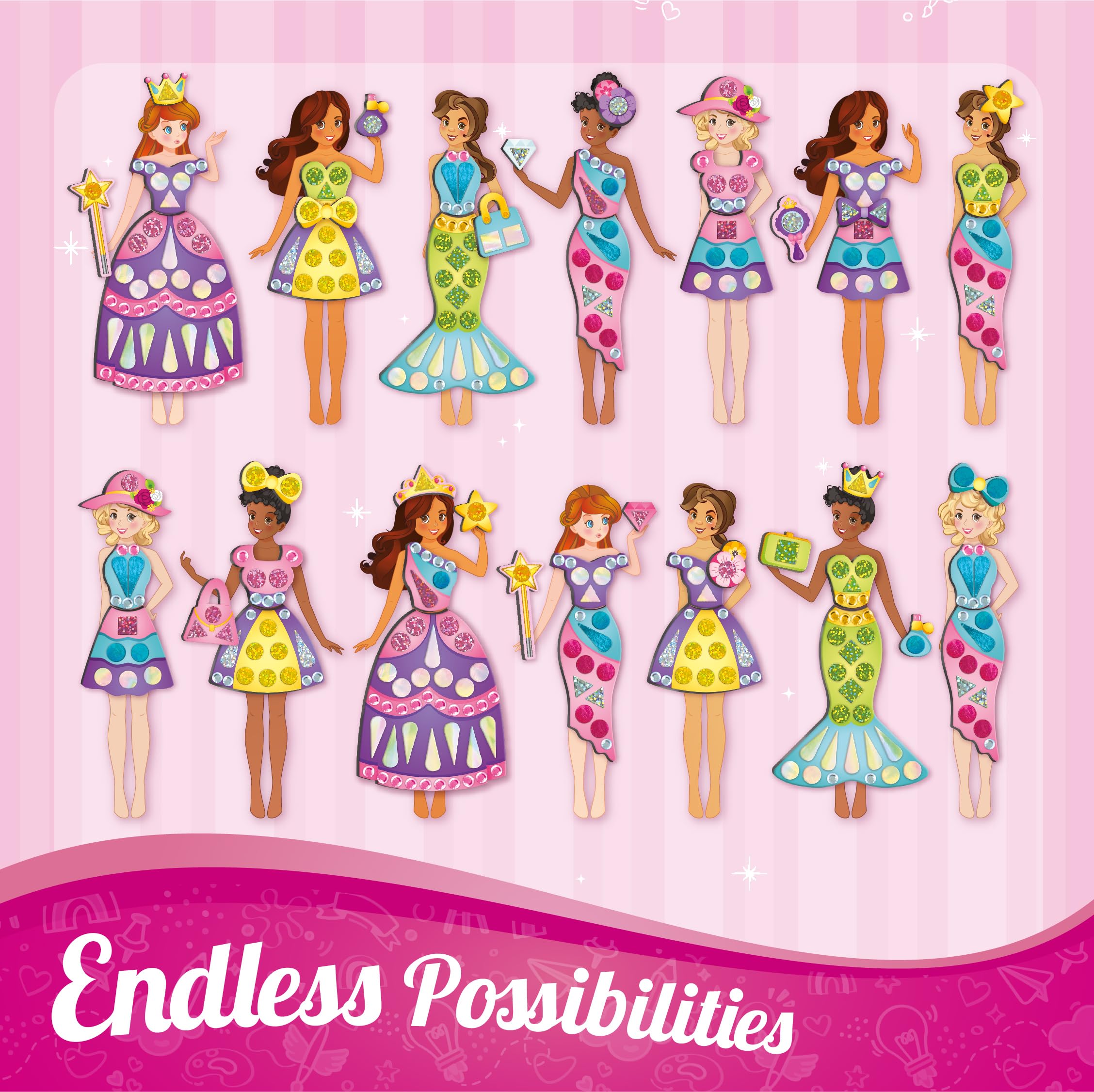 Imagimake DIY Magnetic Dress-Up Princess |Pretend Play Magnetic Toys for Kids | 30 Magnetic Dresses & Accessories | Interchange & Create Unlimited Outfits | Birthday Gift for 3,4,5,6,7,8 Year Old Girl