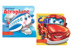Thumbnail for Storybook For Kids: Scholars Hub Flying Colours Cut Out Board Book (Cars, Aeroplane) (Set Of 2 Books) (Illustrated) (24 Pages ) - Dista