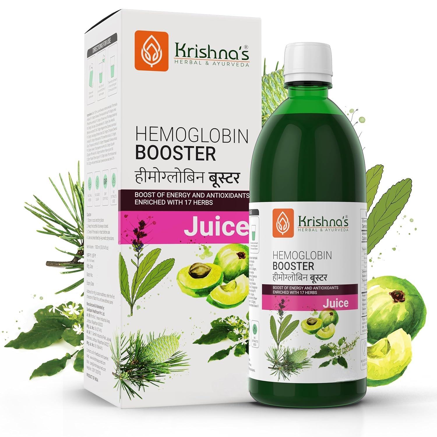 Krishna's Herbal & Ayurveda Hemoglobin Booster Tonic - Dista
