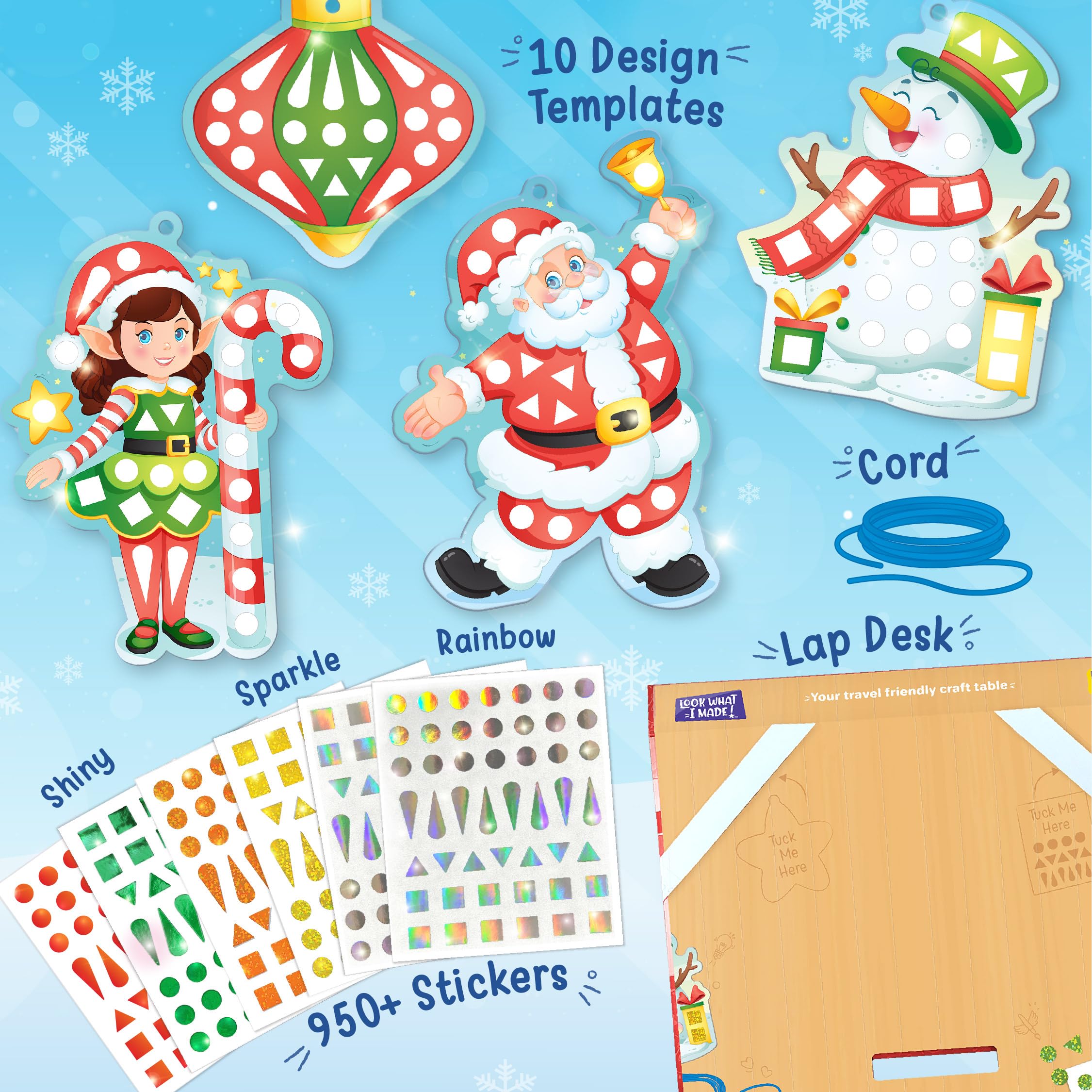 Imagimake Mirror Mosaic Christmas Kids Art Set | DIY Craft Kit | Foil Stickers for Kids | Birthday Gift for Girls and Boys Ages 3,4,5,6,7,8 | Christmas Toys for Girls Age 4,5,6,7,8