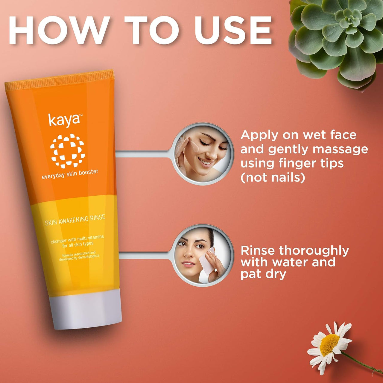 Kaya Skin Awakening Rinse Face Wash with Niacinamide, Vitamin C, A & E for All Skin Types - Distacart