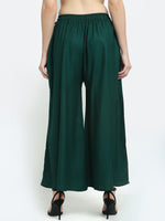 Thumbnail for TAG 7 Women Pack of 2 Green Flared Ethnic Palazzos