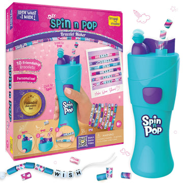 Imagimake Spin n Pop DIY Bracelet Making Kit | Patented Electric Bracelet Maker | Ages 8-13 | Create 10 Unique Bracelets with Shiny Foil Beads, Alphabet Beads & Clasps for Teen Girls - Distacart
