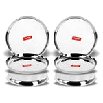 Thumbnail for Sumeet Stainless Steel Plates - Set of 6, Silver - Dista