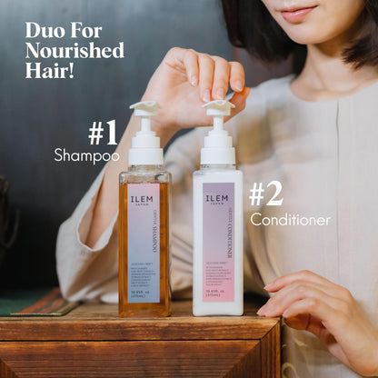 ILEM JAPAN Gentle Mild Japanese Shampoo | Best Before June 2026 | Damage Free Hair & Scalp Hydration with Rice Peptides | For Women & Men | Silicone-Free | All Hair Types | Natural Formula
