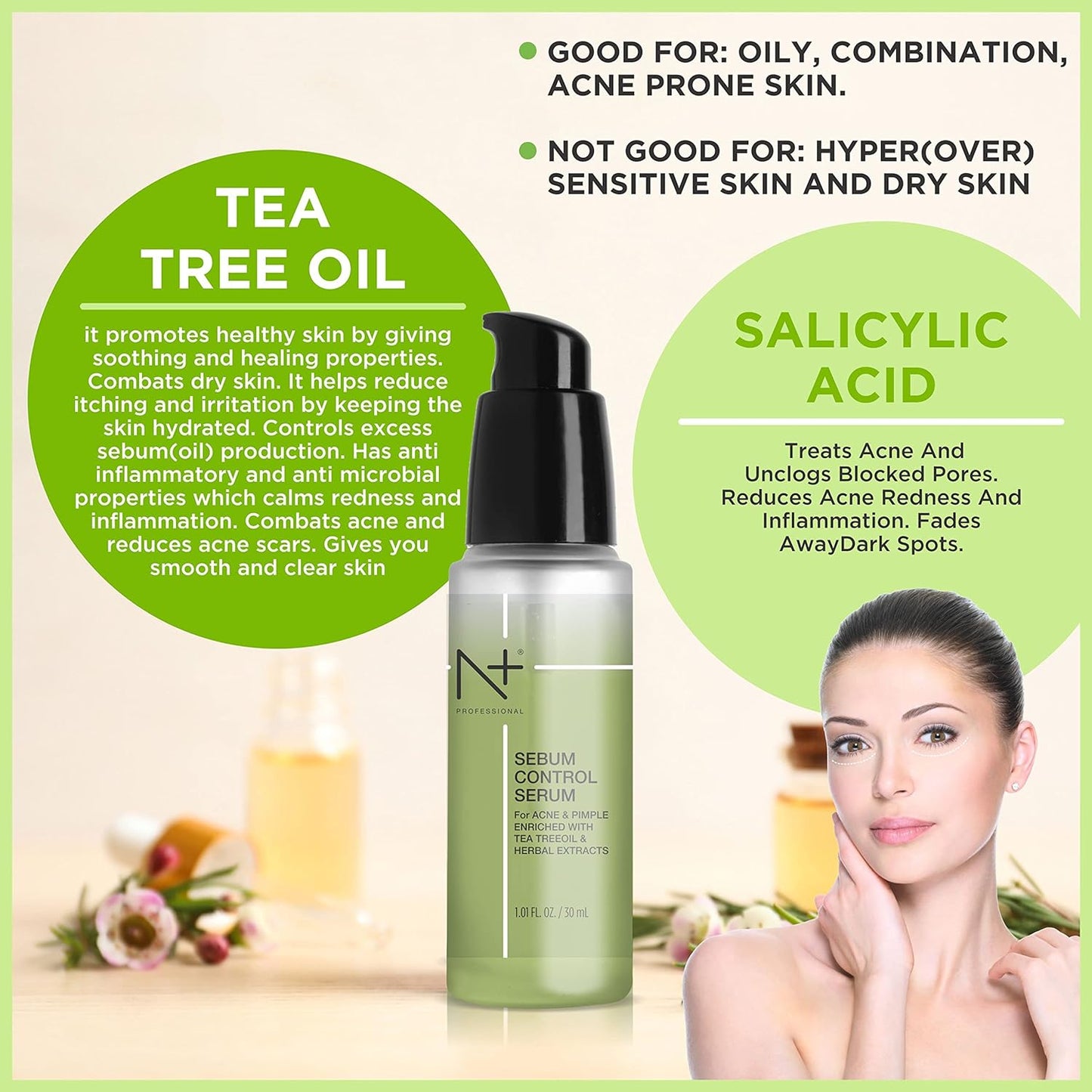 N Plus Professional Sebum Control Face Serum - Distacart