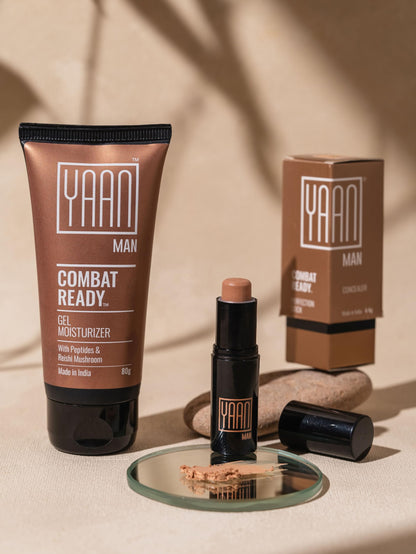 Yaan Man The Daily Duo Combo | Contains Perfection Stick & Gel Moisturiser For Men | Skincare + Make up| For all Skin Types